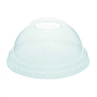 Tapa PET cúpula transparente con orificio - 93 mm
