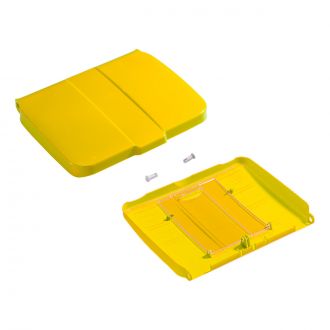 TTS | Tapa amarilla con tabla porta notas para soporte de bolsa 120 L