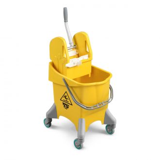 TTS | Pile Tec - Cubo amarillo con prensa de labio Tec, con ruedas - 30 L