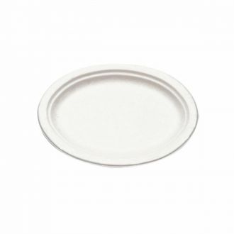 BIOPAK | Plato ovalado de bagazo blanco - 26 x 19 cm