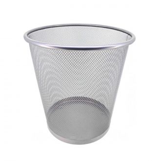 Papelera metálica rejilla gris - 12L