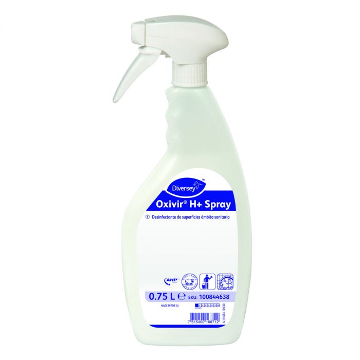 OXIVIR  H+ Spray - Detergente - desinfectante para superficies duras no  porosas en el ámbito sanitario / hospitalario